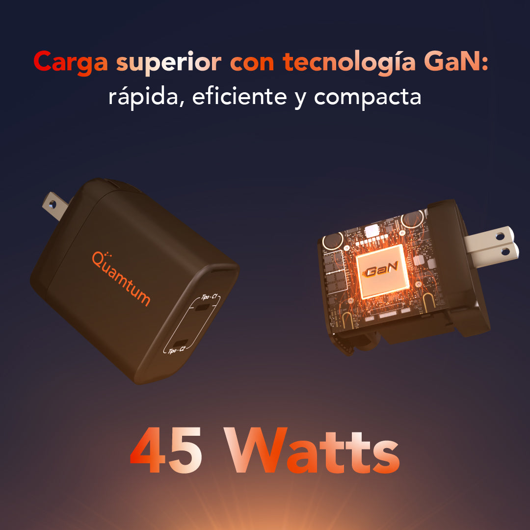 Combo Cargador 45Watts CC + Cable CC 60 Watts 1mts