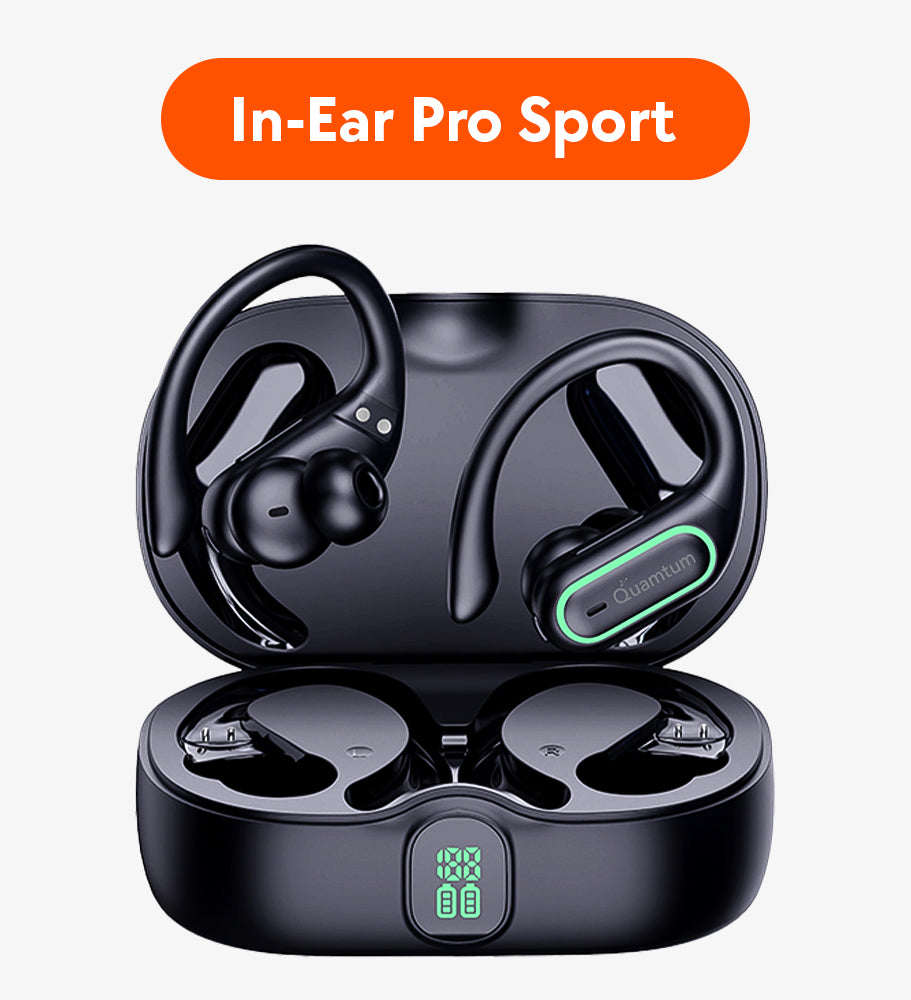 Quamtum Pro Sport X1 — Audífonos In-Ear Deportivos Bluetooth IPX4 con Pantalla LED