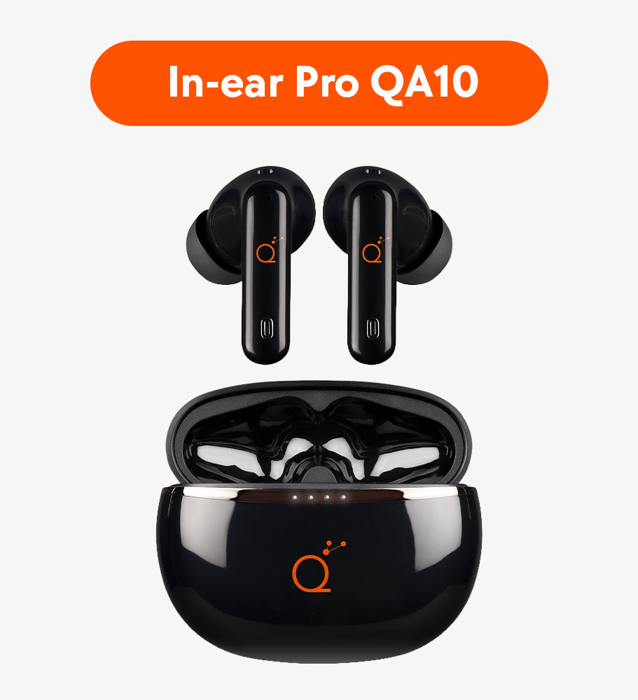 Quamtum Pro QA10 — Audífonos In-Ear Bluetooth con ANC 25 dB y Modo Gaming