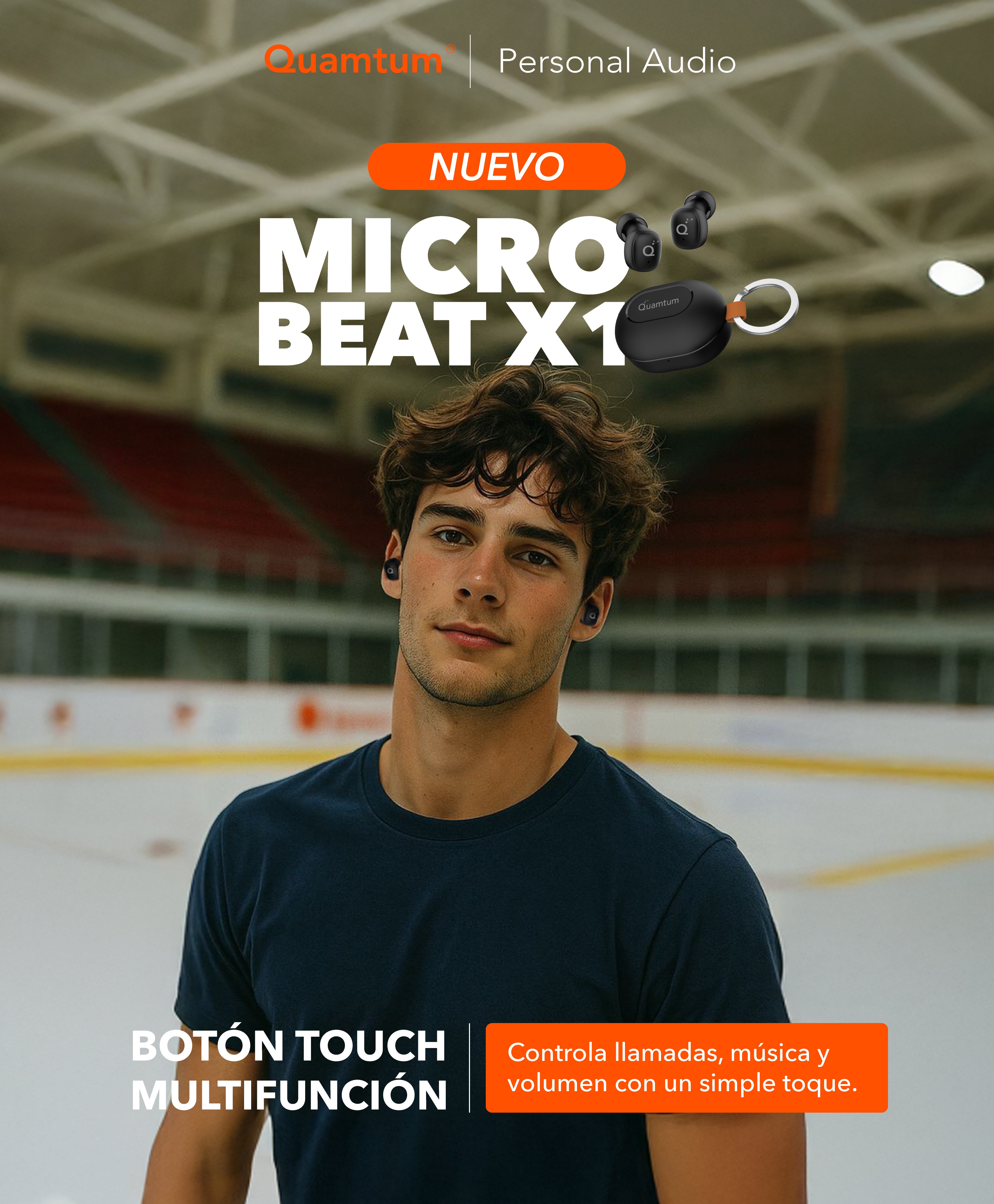 Quamtum MicroBeat X1 — Audífonos In-Ear Bluetooth 5.4 Ultraligeros y Compactos