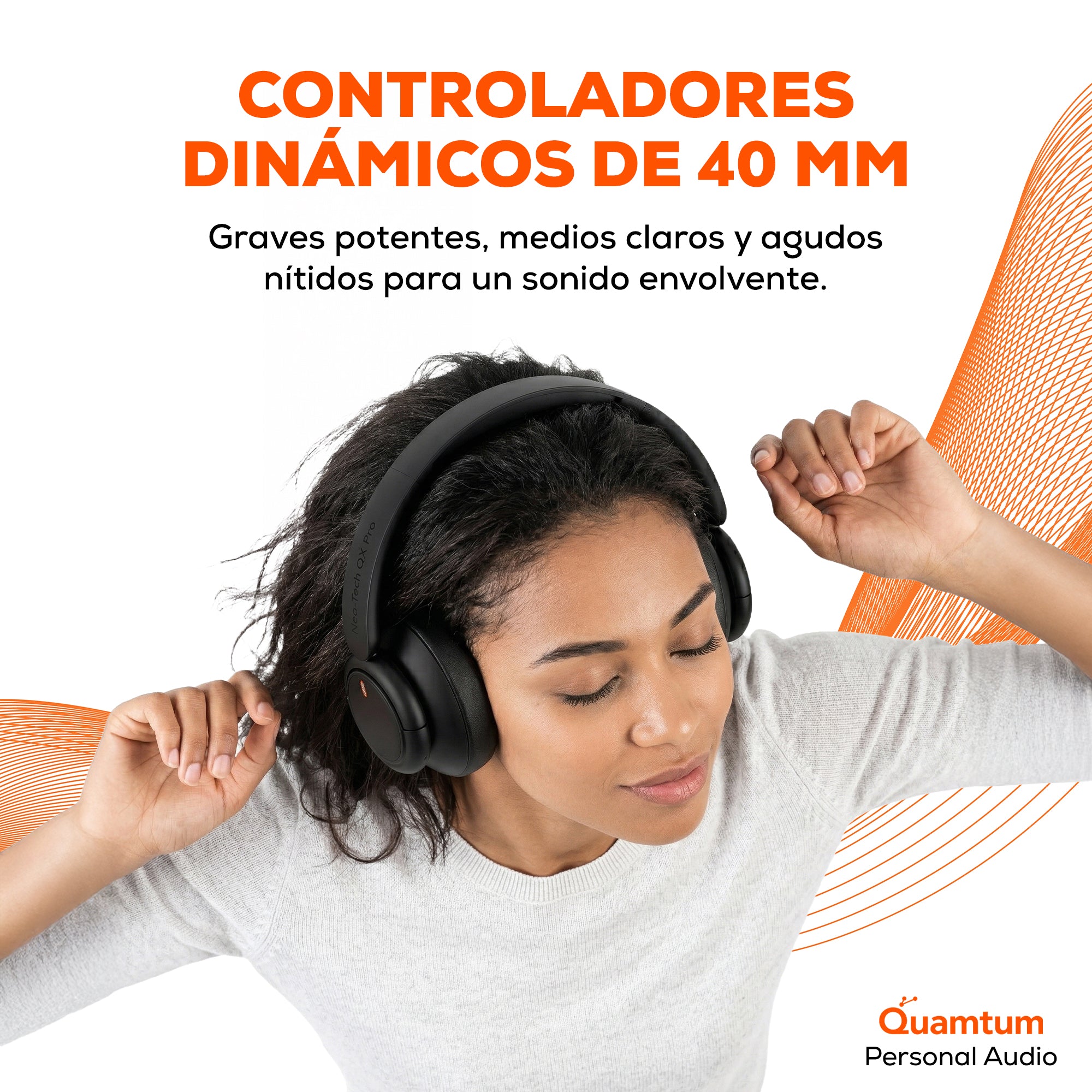 Quamtum Neo-Tech QX Pro — Audífonos Over-Ear Bluetooth con ANC y 50 hrs de batería