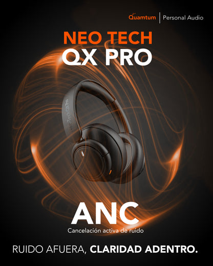 Quamtum Neo-Tech QX Pro — Audífonos Over-Ear Bluetooth con ANC y 50 hrs de batería