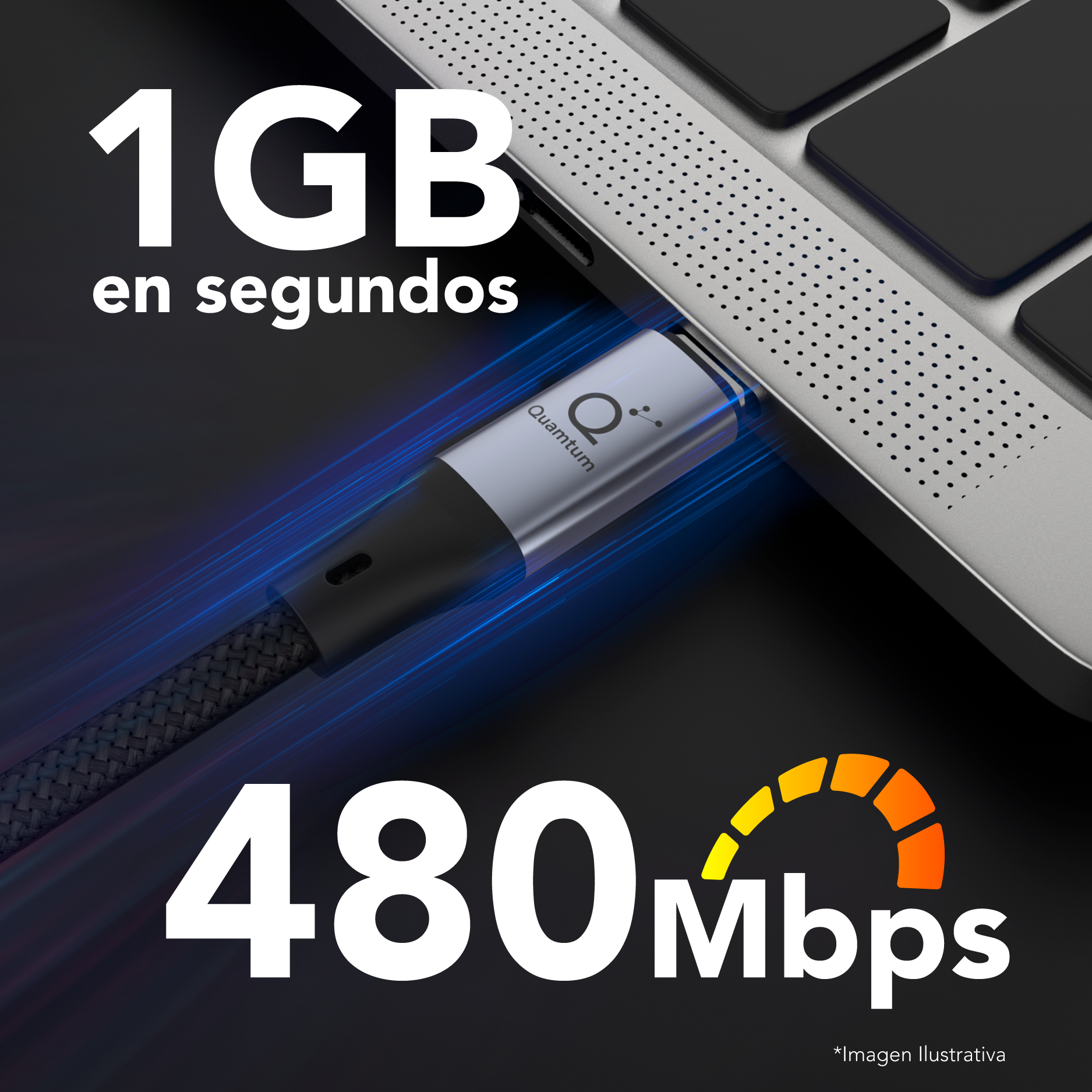 Cable USB C a USB C Quamtum 60W
