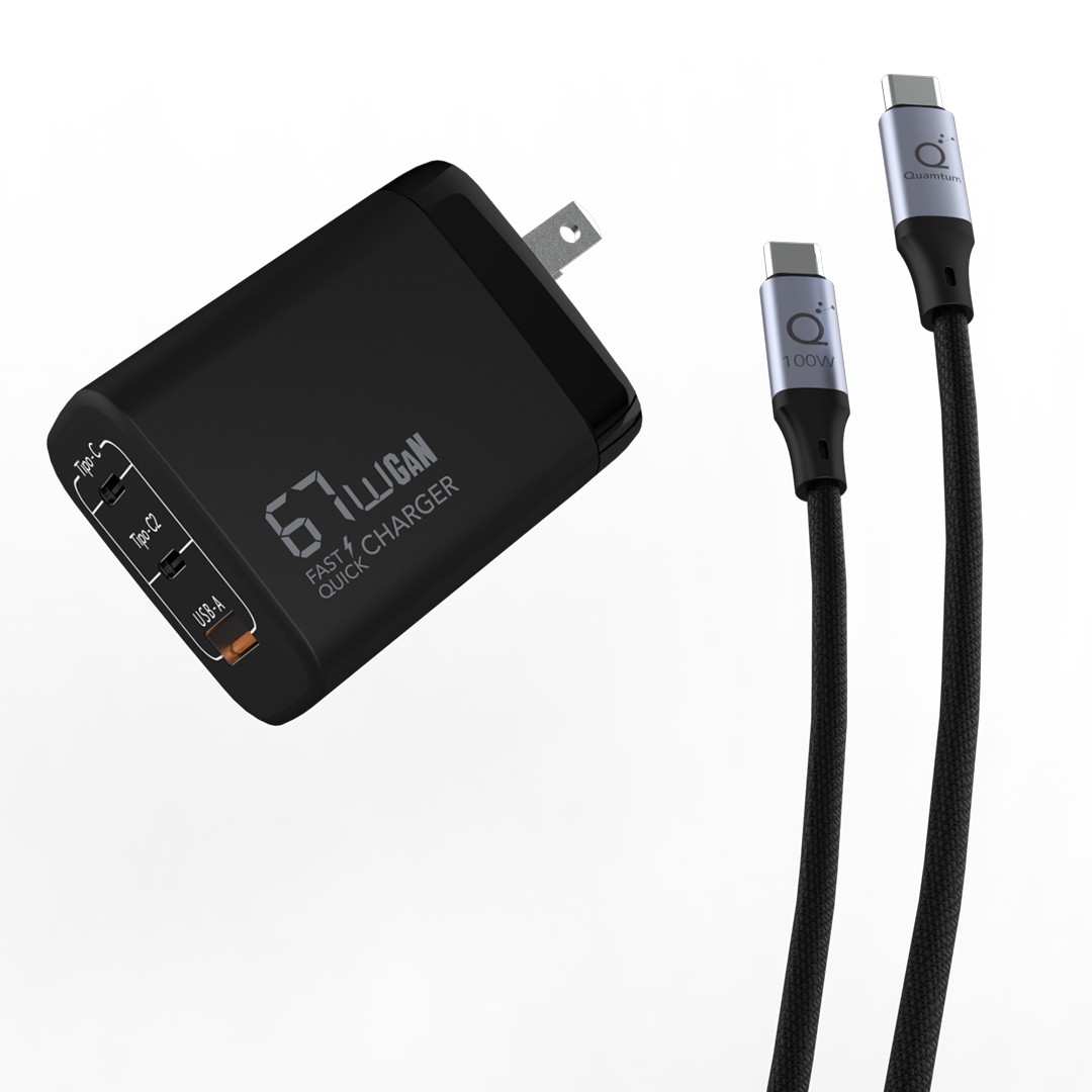 Combo Cargador 67Watts + Cable CC 100 Watts