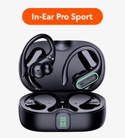 Quamtum Pro Sport X1 — Audífonos In-Ear Deportivos Bluetooth IPX4 con Pantalla LED