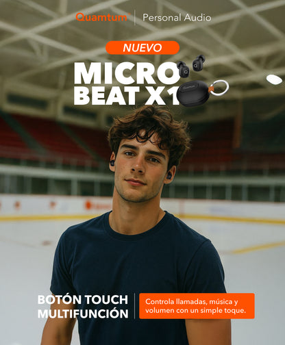 Quamtum MicroBeat X1 — Audífonos In-Ear Bluetooth 5.4 Ultraligeros y Compactos