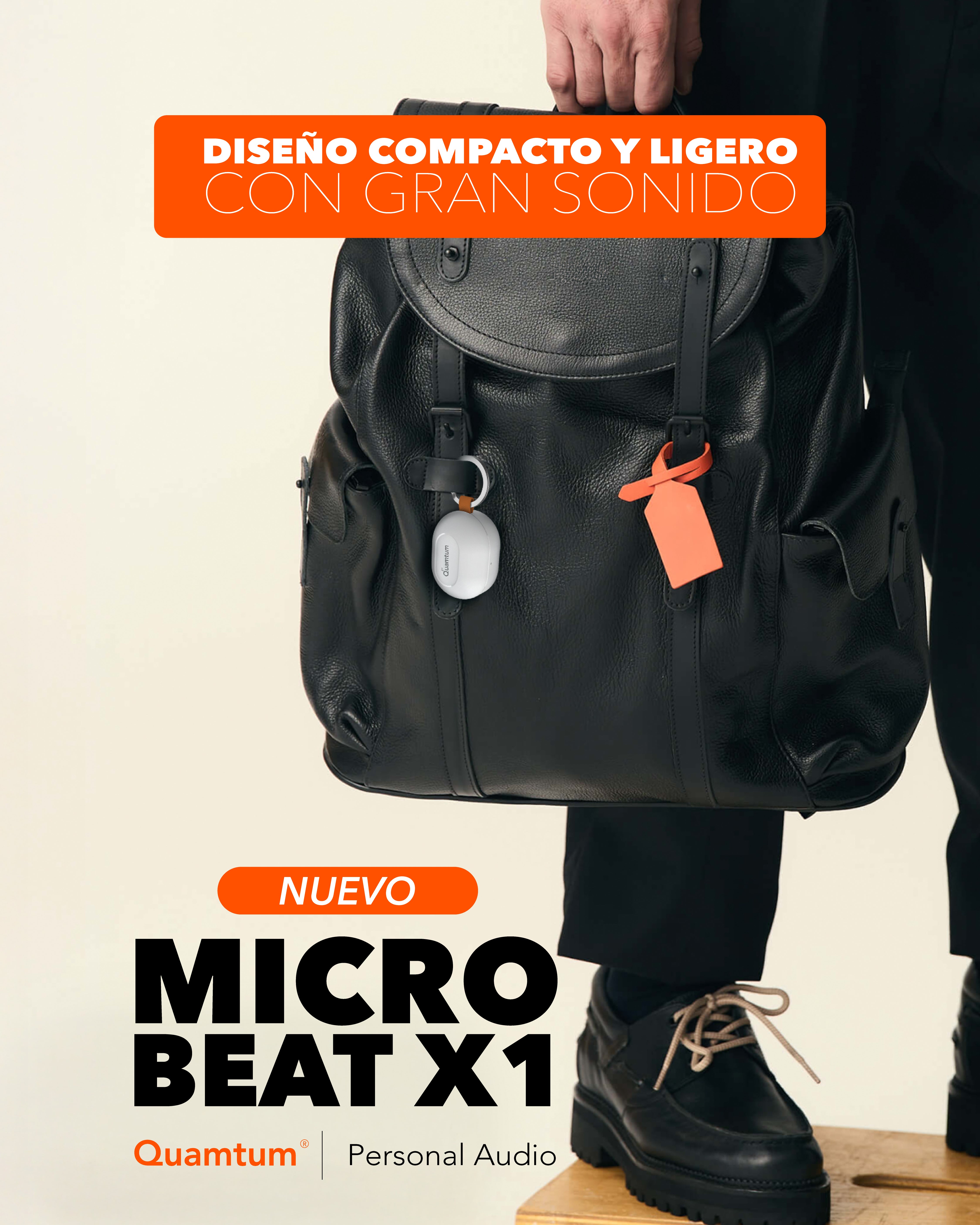 Quamtum MicroBeat X1 — Audífonos In-Ear Bluetooth 5.4 Ultraligeros y Compactos