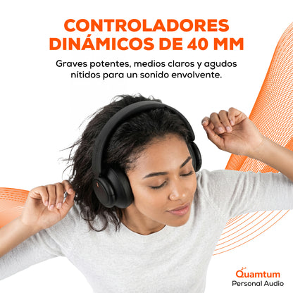 Quamtum Neo-Tech QX Pro — Audífonos Over-Ear Bluetooth con ANC y 50 hrs de batería