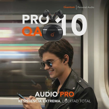 Quamtum Pro QA10 — Audífonos In-Ear Bluetooth con ANC 25 dB y Modo Gaming