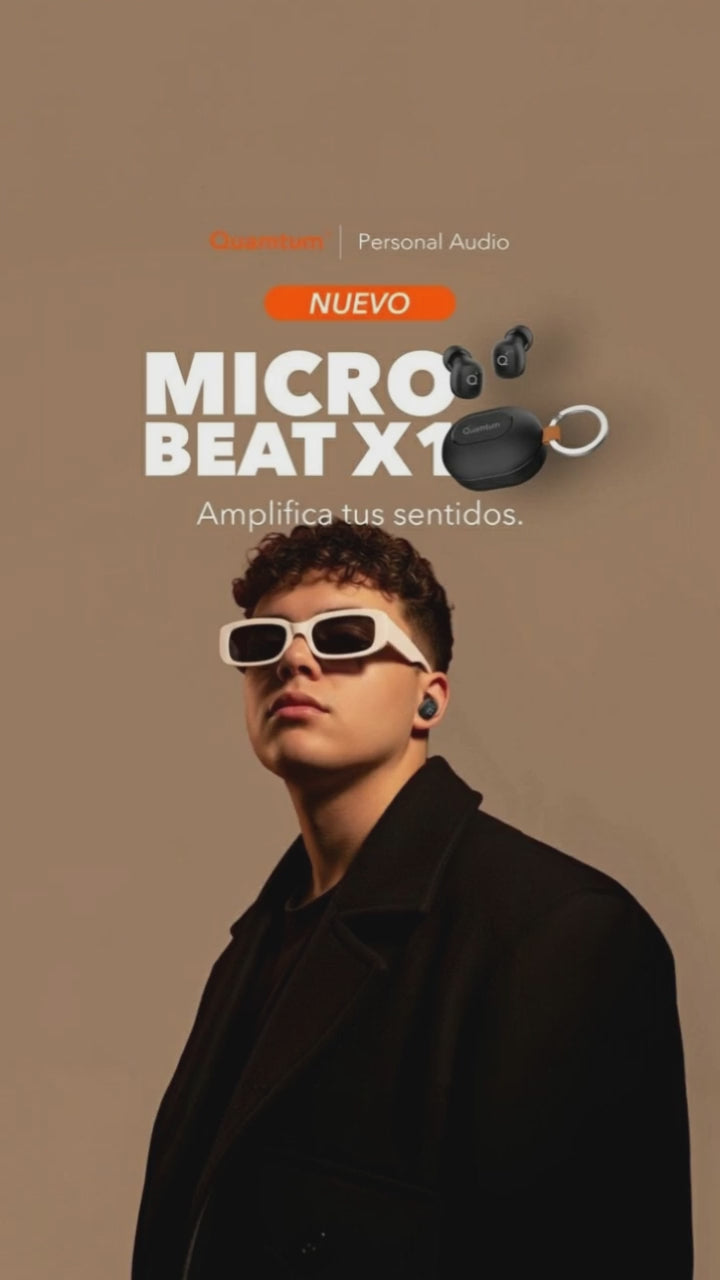 Quamtum MicroBeat X1 — Audífonos In-Ear Bluetooth 5.4 Ultraligeros y Compactos