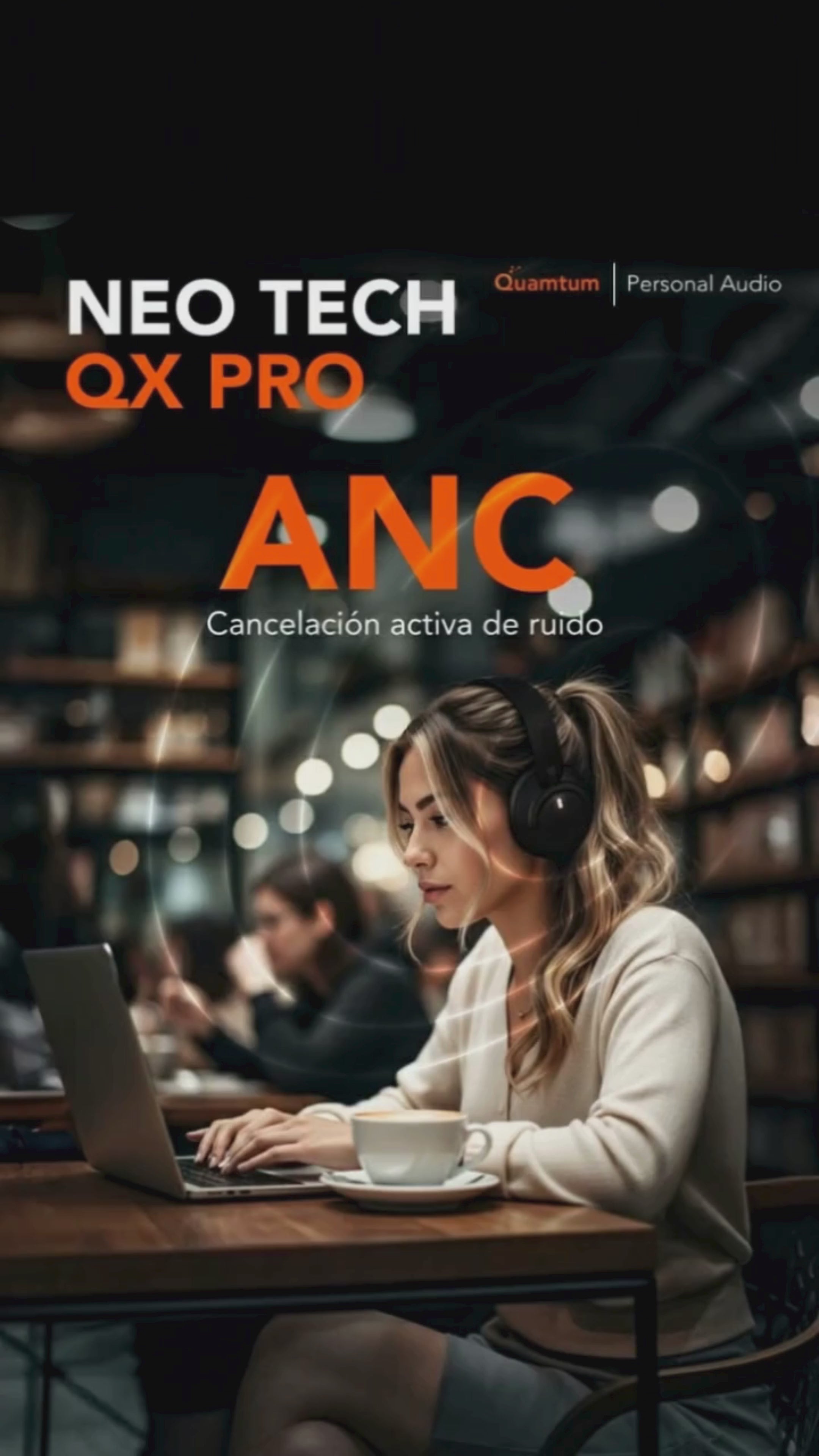 Quamtum Neo-Tech QX Pro — Audífonos Over-Ear Bluetooth con ANC y 50 hrs de batería