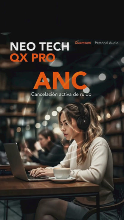 Quamtum Neo-Tech QX Pro — Audífonos Over-Ear Bluetooth con ANC y 50 hrs de batería