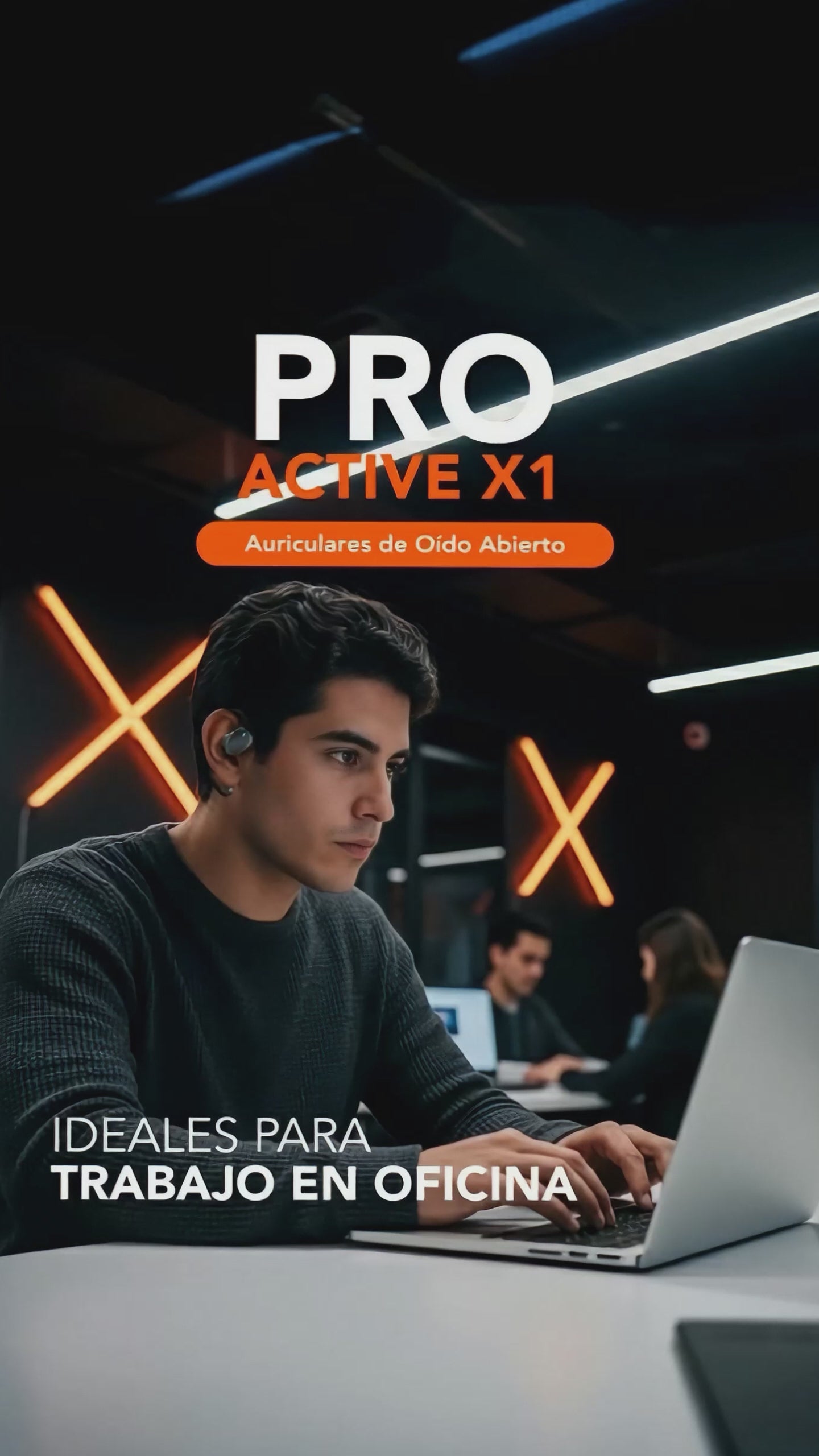 Quamtum Pro Active X1 — Audífonos Open-Ear Bluetooth con Conexión Dual y ENC